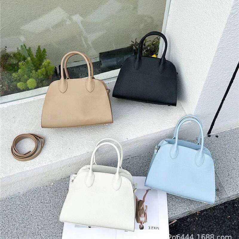 High Quality Margaux 15 Cowhide Handbag Shoulder Margaux15 Soft Genuine Leather Large Capacity Suede Tote Bag