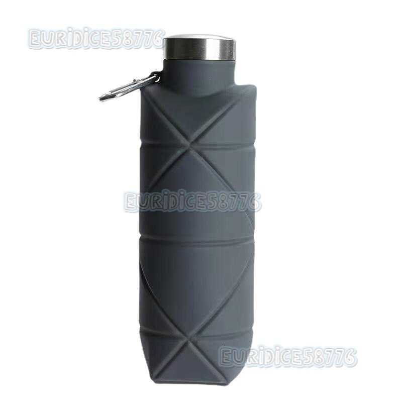 Folding Diamondshaped Water Cup Outdoor Portable Sports Water Cup Steel Lid Cup Creative Water Bottle H250911