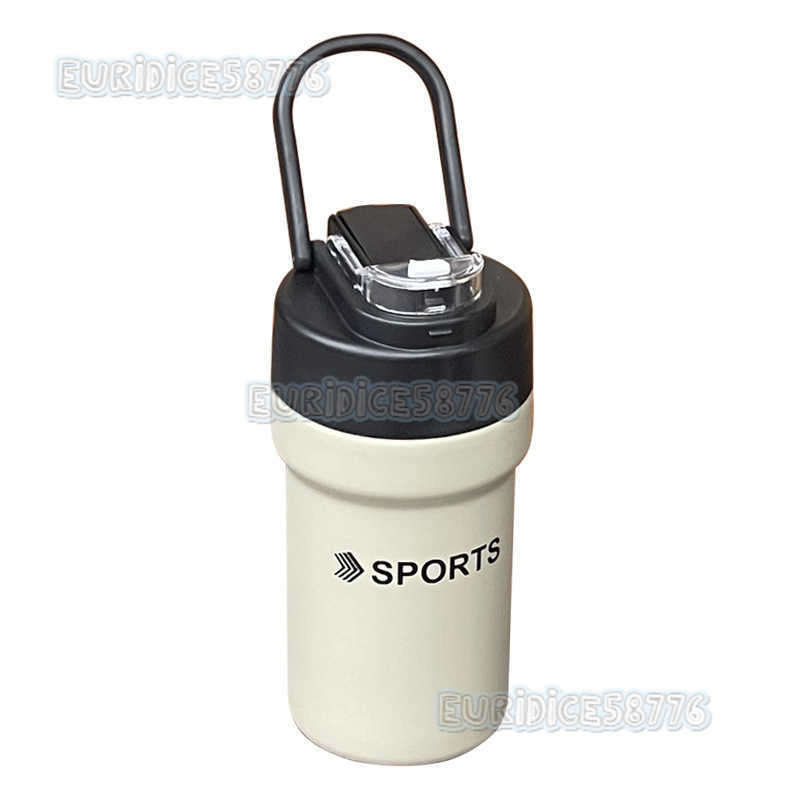 Coffee Thermos Convenient Female High Beauty Water Cup Design Sense Small Boys Double Drink Portable Cup Outdoor with Straw H250911