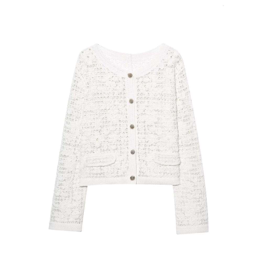 DHEssentials 2025 Fashion New Small Chanel Style Buttoned Crochet Jacket for Women 8779179