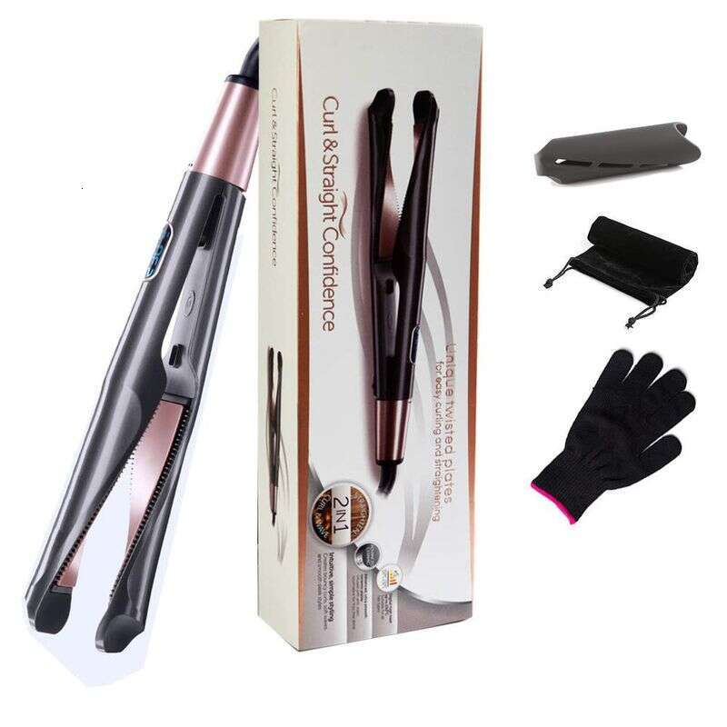 New Electric Heating Automatic Spiral Two In One Twist Iron Wave Splint Curling Straight Dual Purpose