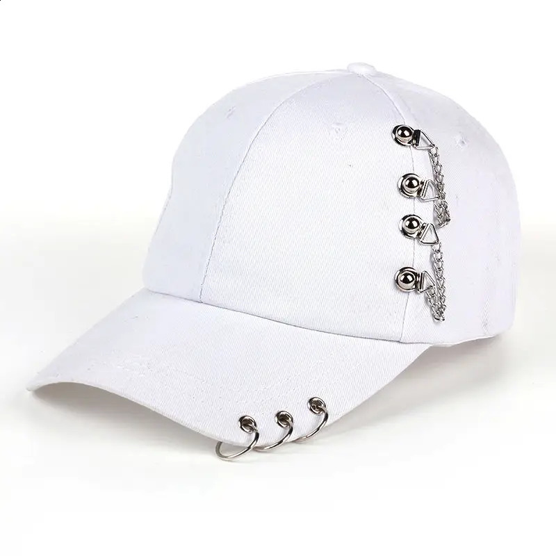 Baseball Cap With Circle Ring Hats For Women Men Unisex Hip Hop Black White Adjustable Solid Color Kpop Casual 250910