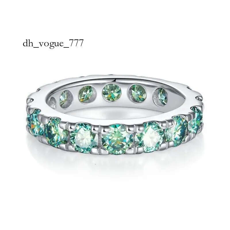 Men Women Rings Sterling Sier Dia Passed Test 4mm Blue Green Moissanite Ring for Party Wedding Nice Gift