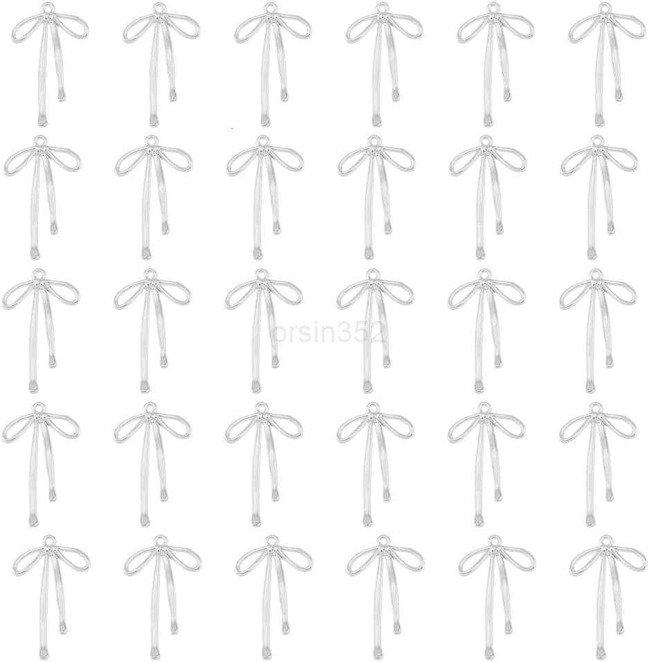 Charms Alloy Bow Tie Charms Hollow Pendant Bow Earring Charms Bow Link Dangle Pendants with a Hole for DIY Jewellery Making CraW250911