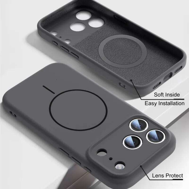 Liquid Silicone Case for iPhone 17 Air 16 16E 15 14 13 12 11 Pro Max Plus Soft For Magsafe Magnet Shockproof Matte Cover