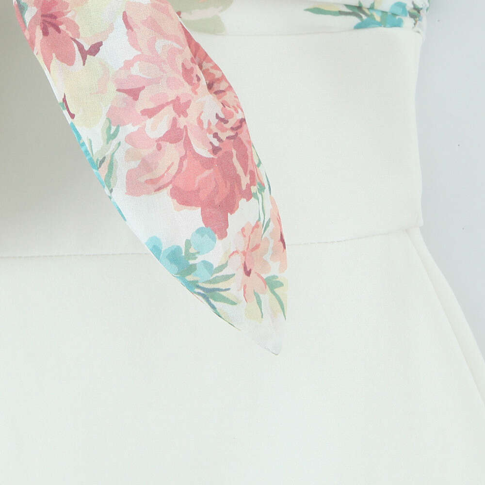 DHEssentials 2025 Summer New Women's Fashion Z Style Fashionable Printed Thin Scarf Decorated Short Dress