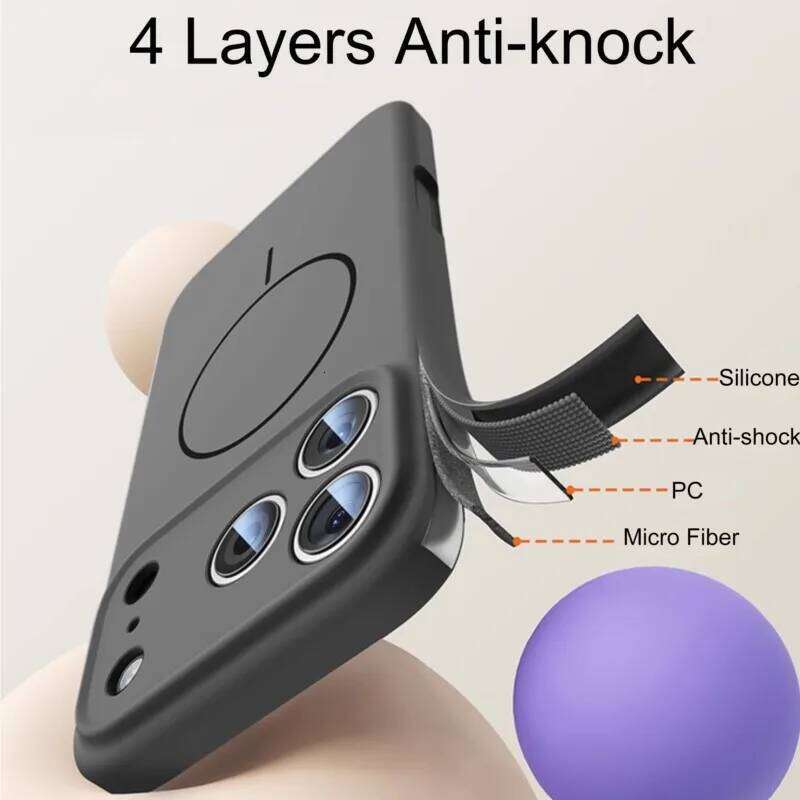 Liquid Silicone Case for iPhone 17 Air 16 16E 15 14 13 12 11 Pro Max Plus Soft For Magsafe Magnet Shockproof Matte Cover