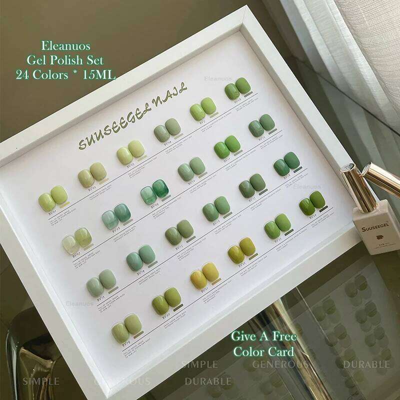Eleanuos Spring New Gel Collection 24Pcs Phototherapy Varnish Soaking Fruit Green Lasting Shining Hybrid Primer Finish