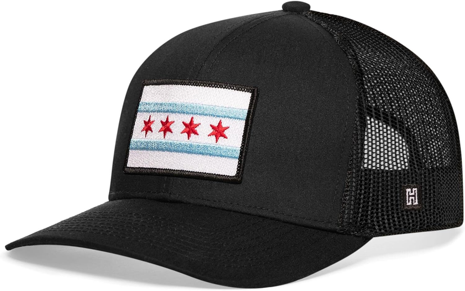 Flag Chicago Trucker for Men & Women, CHI Baseball Cap, Adjustable Golf Hat, Snapback, Outdoor Hat