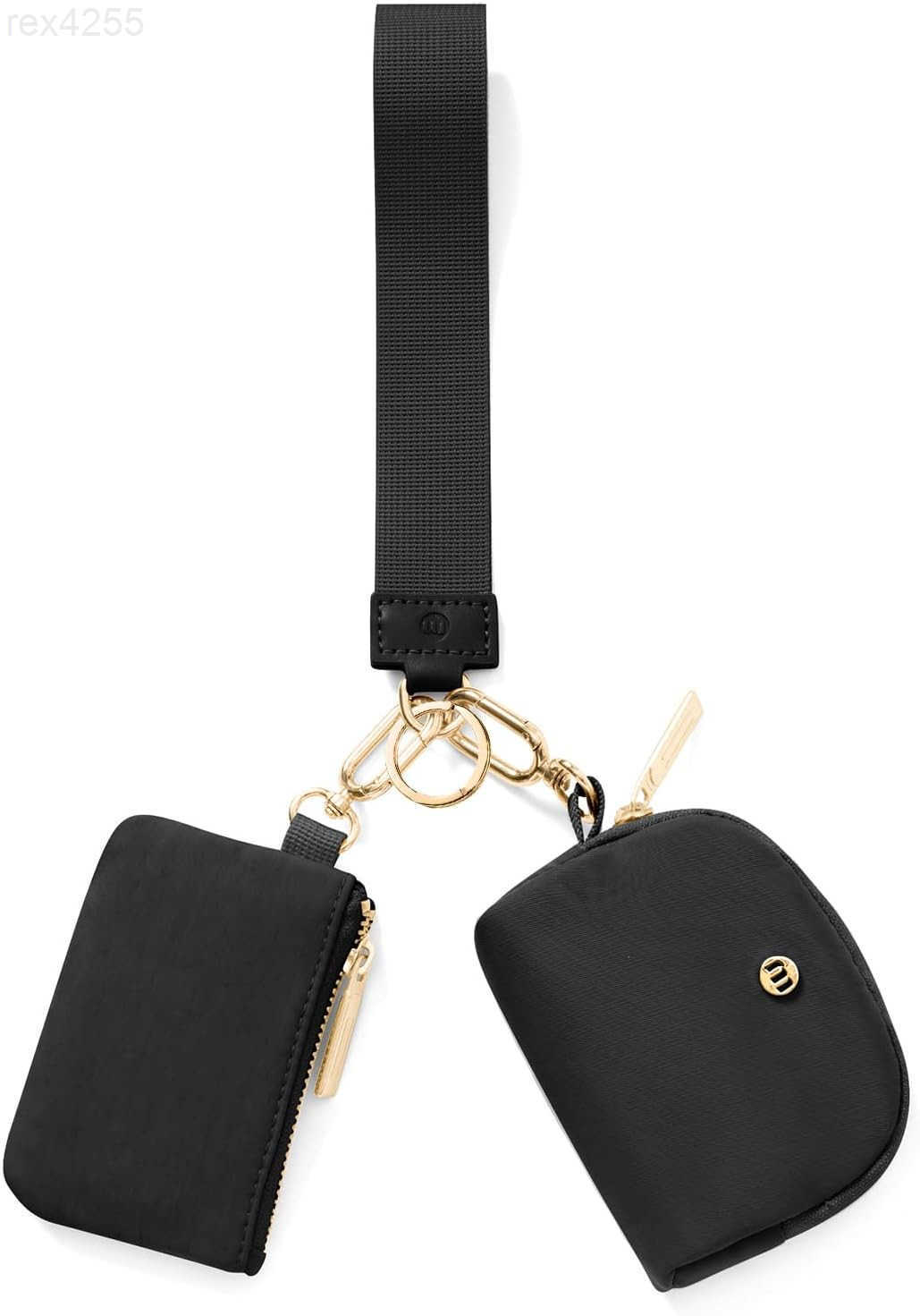 Keychain Wallet Mini Zip Around Wristlet Wallets for Women Detachable Dual Pouch Wristlet Portable Coin Purse Small WalletsW250911