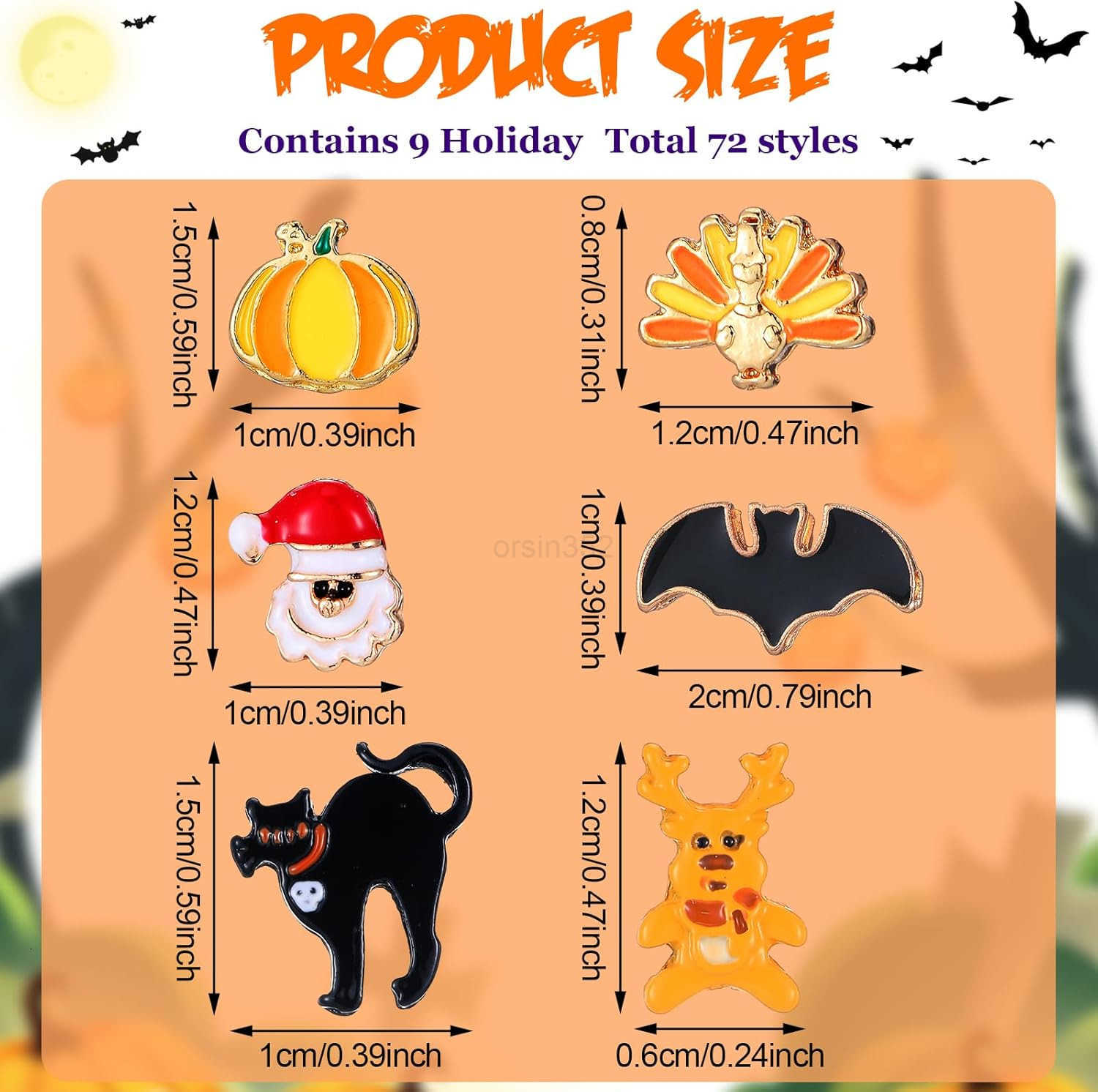 72 Pairs Fall Halloween Holiday Earrings for Women Thanksgiving Christmas Dangle Earrings Variety Pack Cute Holiday Earring Bulk for Women Teacher Par