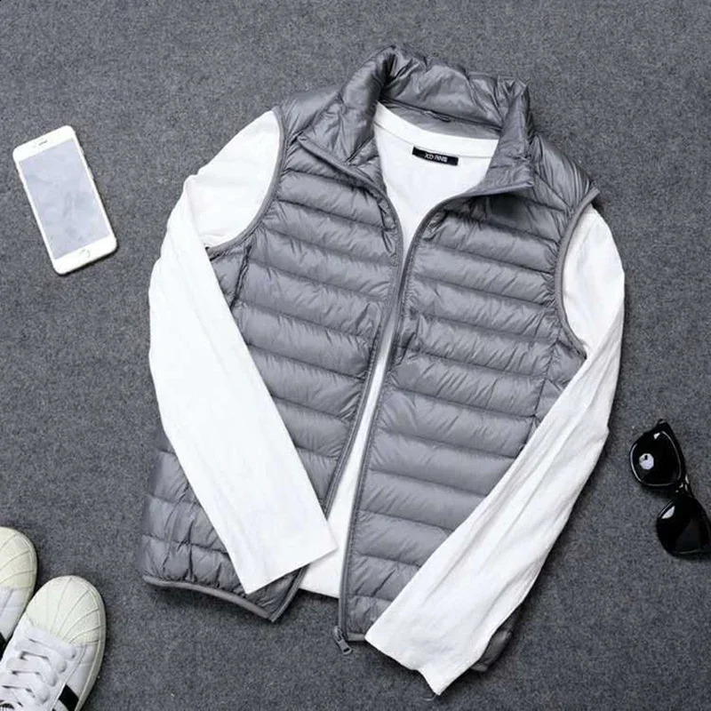 Sleeveless Mens Ultralight Down Tank Top Slim Fit Jacket Fashion Lightweight Windproof Warm Portable 250911