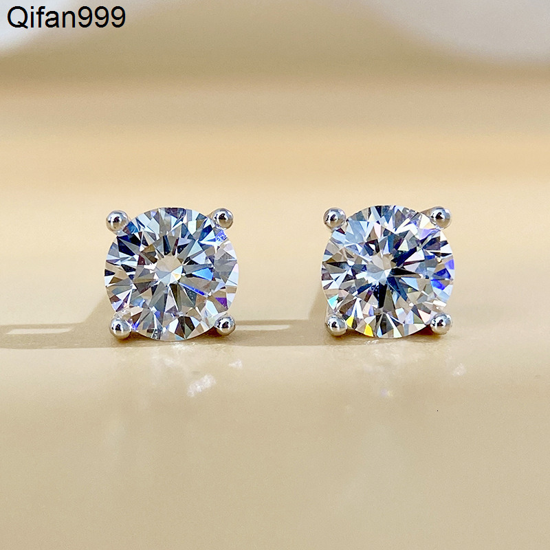 053ct D Color Moissanite Earrings Fashion Round Women Moissanite Stud Earring Moissanite Stud Earrings for Women