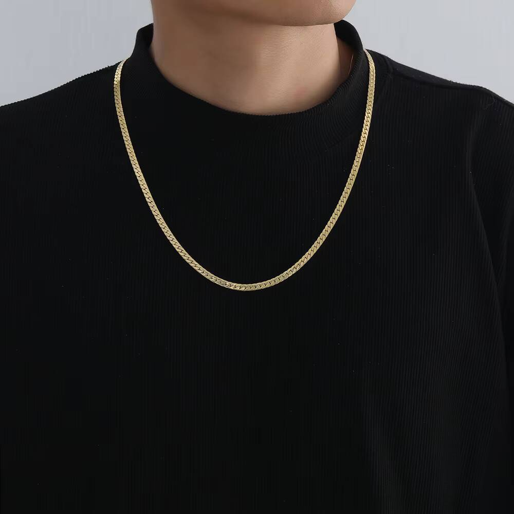 SC033 Wholesale 4mm Stainless Steel Cuban Link Chain Necklace for Men Party Gift