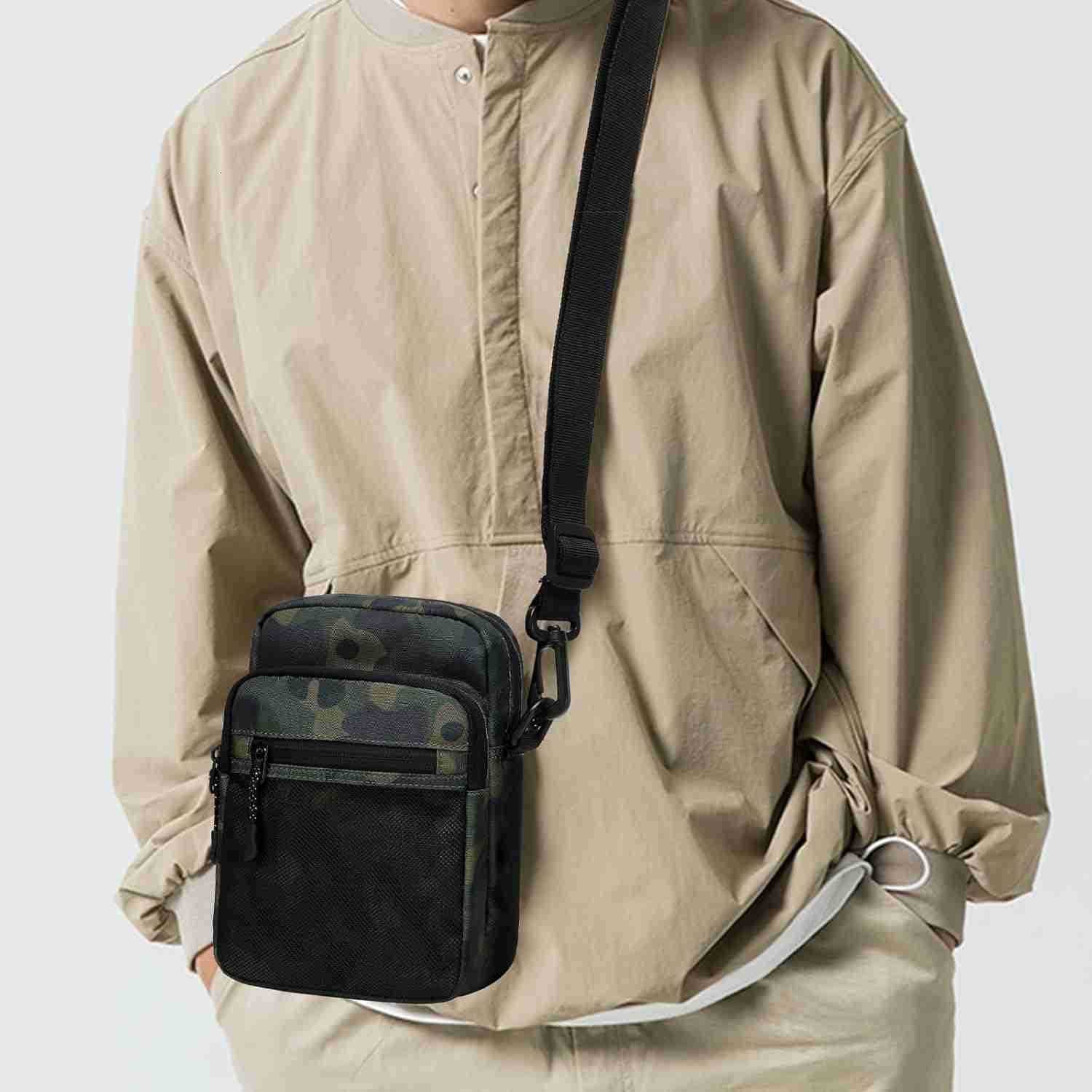Small Messenger Bag for Men Women Water Resistant Adjustable Crossbody Sling bag Purse for Travel SportsW250911