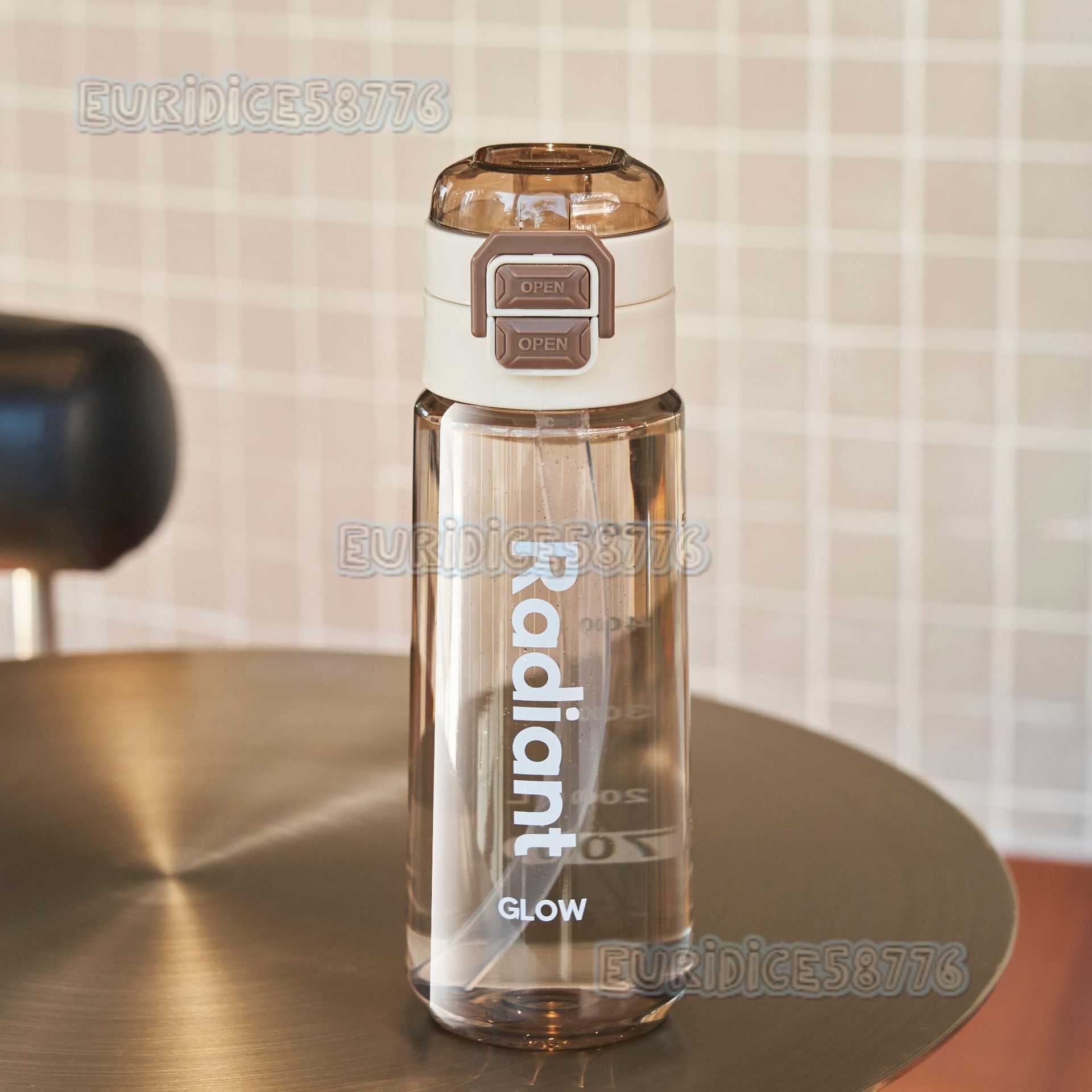 Double Drinking Cup Portable Outdoor Summer Plastic Water Bottle High Appearance Sports Water Bottle Popup Lid Unisex Straw Cup H250911