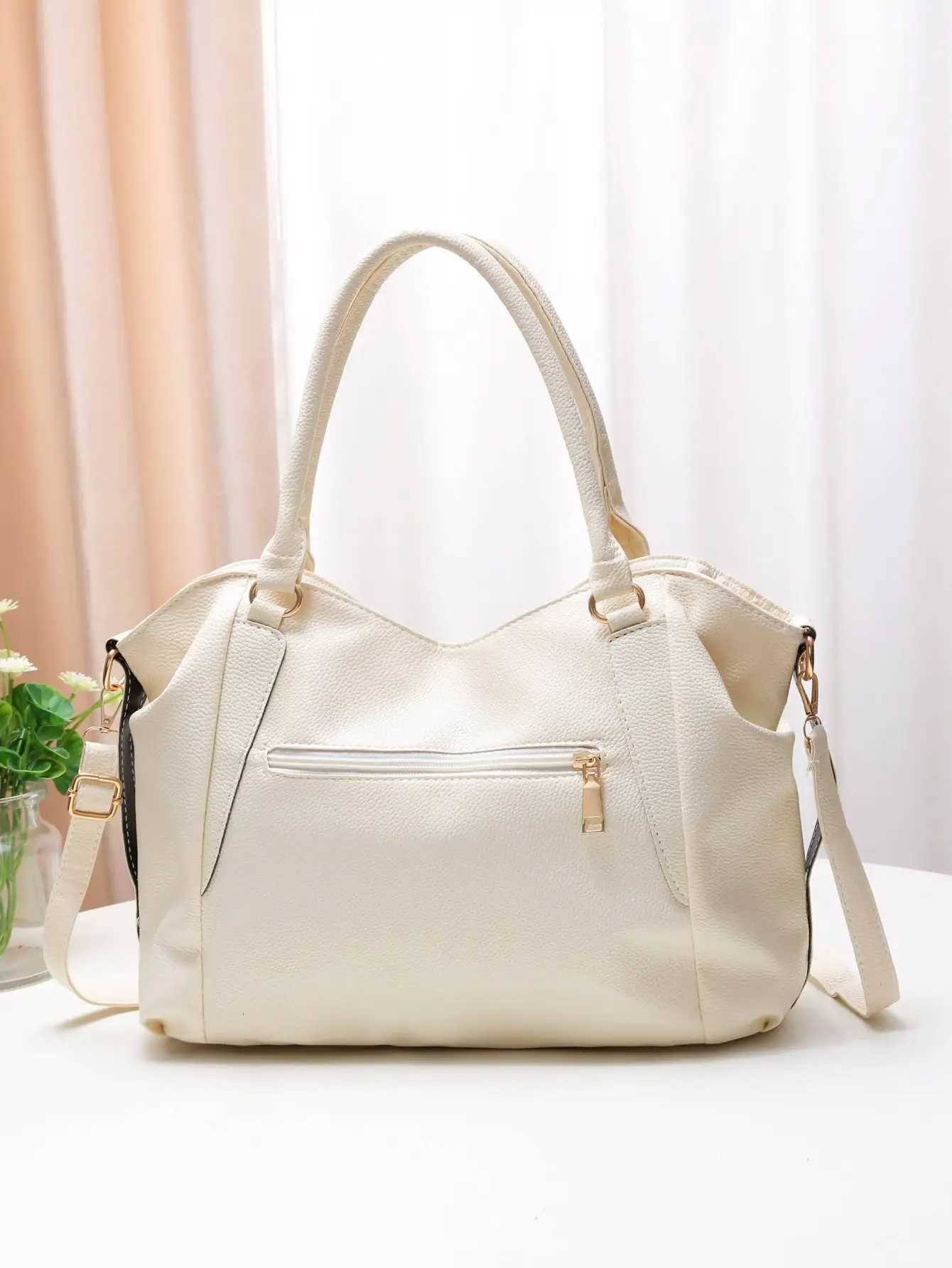Casual and fashionable womens shoulder bag solid color soft large capacity handbag crossbody bag Z250911