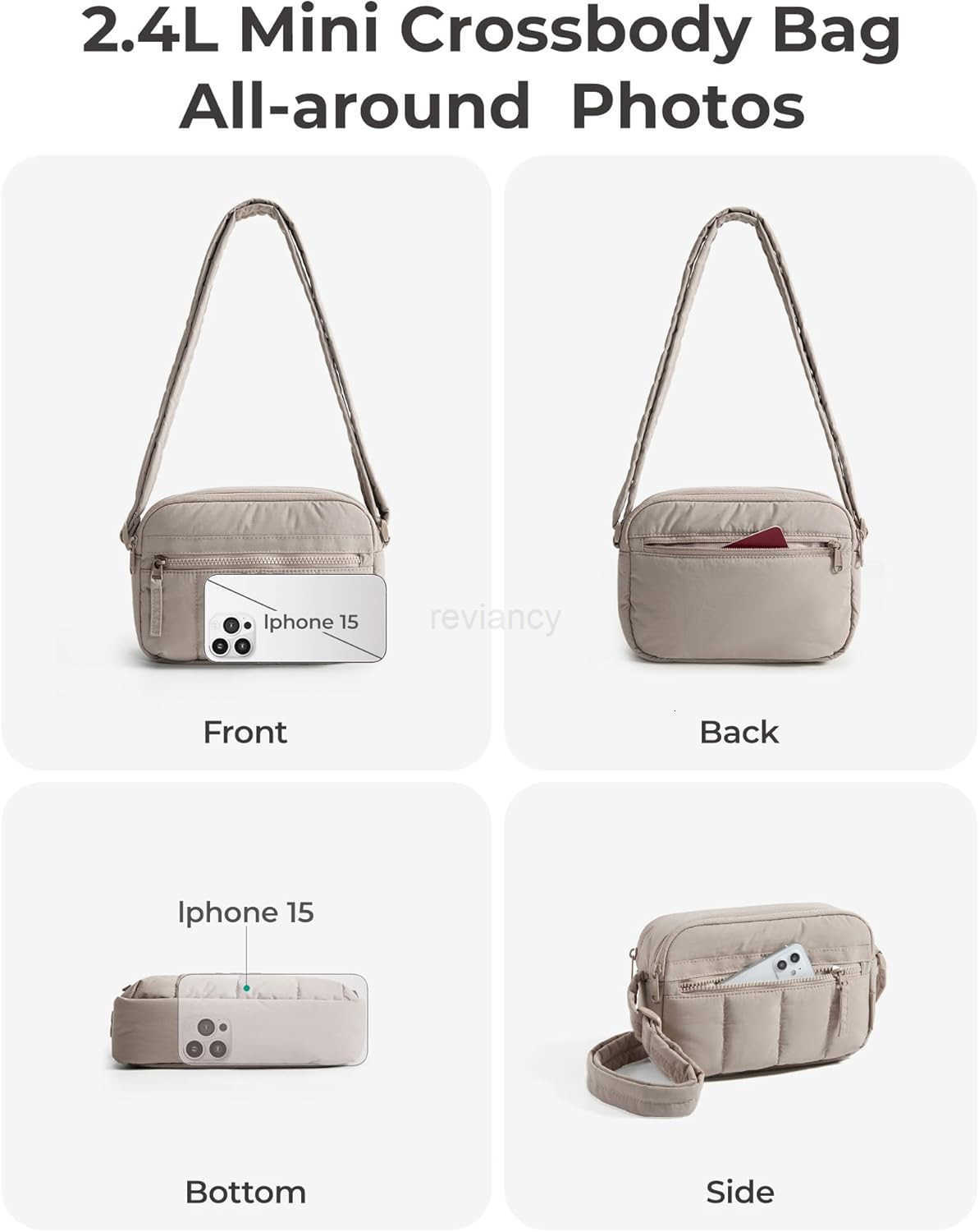 Cross Body Purse Mini Crossbody Bags for Women Travel Purse Puffy Shoulder Handbag Wallet with RFID Blocking SlotsW250911