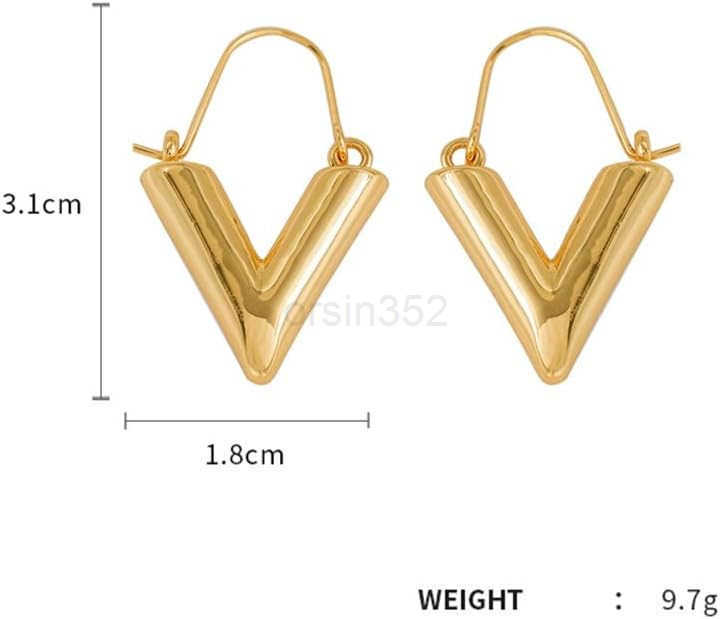 Minimalist V Shape Hoop Earrings for Women Dangle Charm Drop Huggie Hoops Cartilage Earrings Fashion Ear Jewelry Gifts Birthday BFFW250911