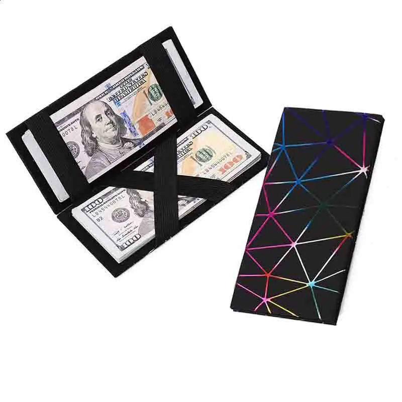 Money Clip for Women Man Coin Bag PU Leather Coin Purse Fashion Long Wallets Creative Wallet Lasers Change Purse250906
