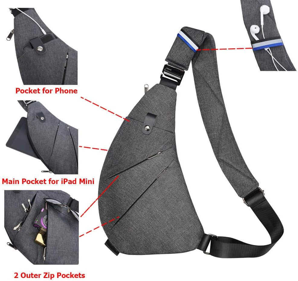 Sling Bag Chest Backpack Casual Daypack Shoulder Crossbody Lightweight Anti Theft Outdoor Sport Travel Hiking for Men WomenW250911
