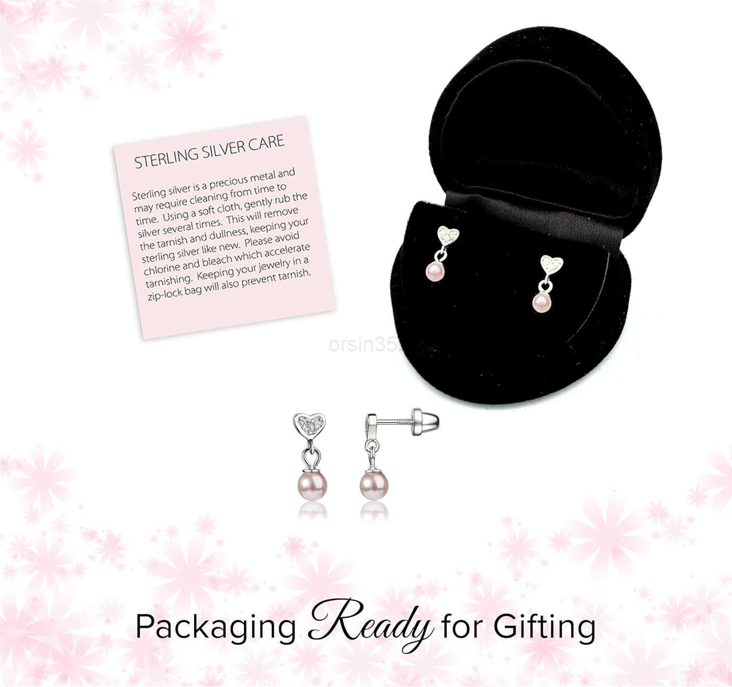 Moments Girls Sterling Silver Earring with Drop Cultured Pearl and Screw BacksW250911