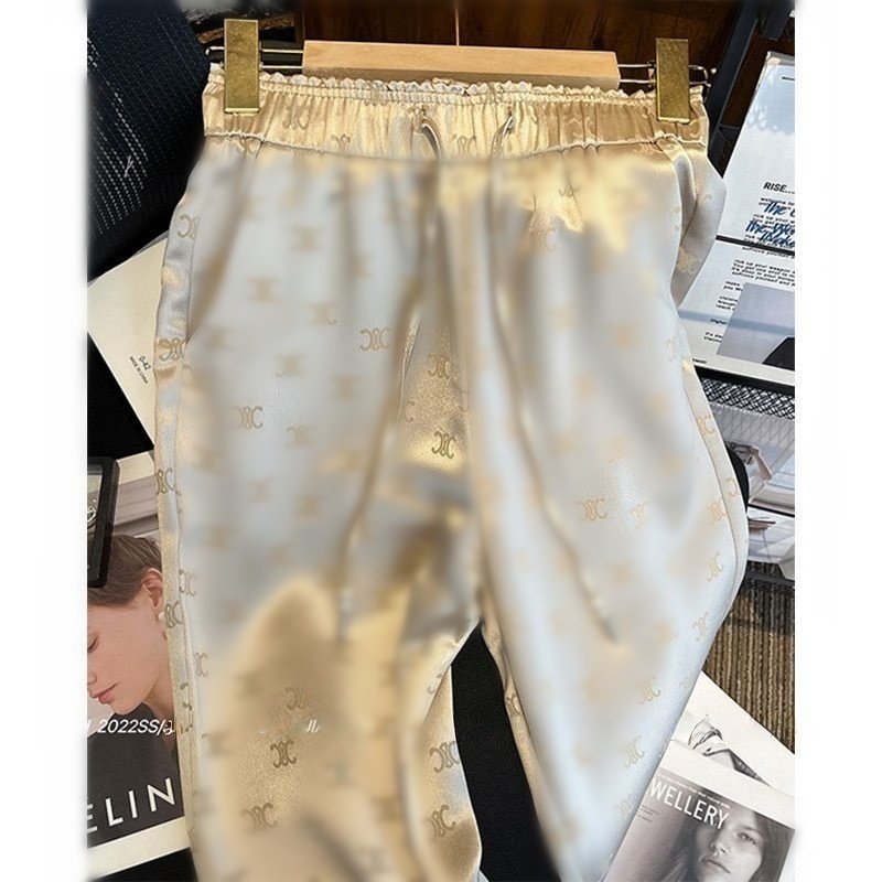 Women's Pants Designer Pants Ice Silk Wide Leg Summer 2025 New Thin Style Fashionable Loose Slimming Casual Pants