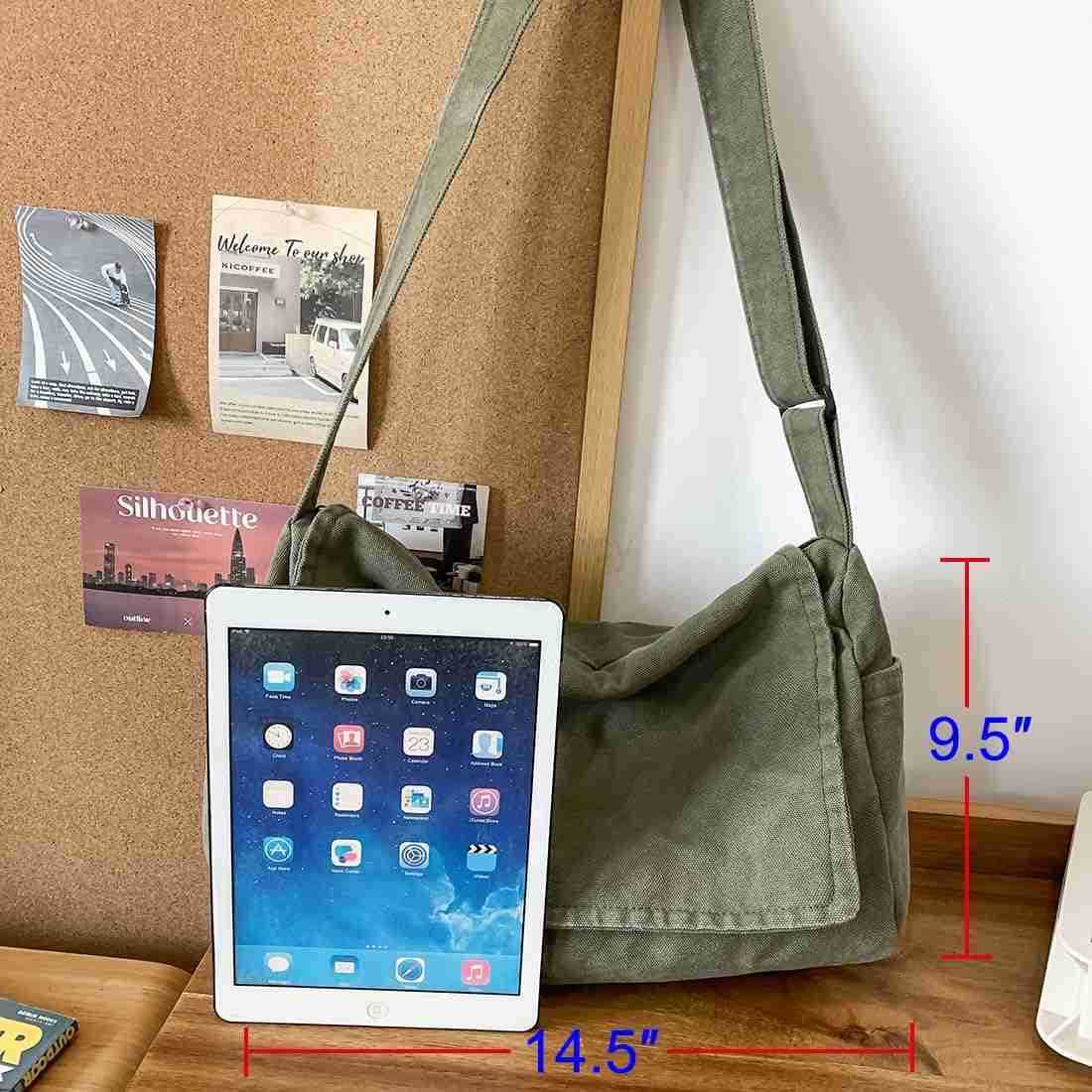 Messenger Bag for Women Men Satchel Bag Canvas Crossbody Shoulder Bag Casual Sling BagW250911