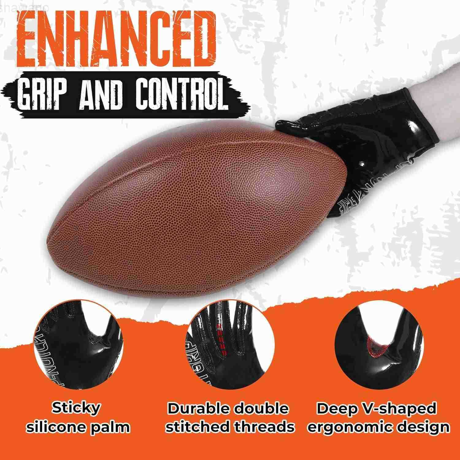 Youth Football Gloves Sticky Ultra Stick Silicone Grip Receiver Glove Breathable Stretch Kids Football GlovesGreat Gift Boys GirlsW250911