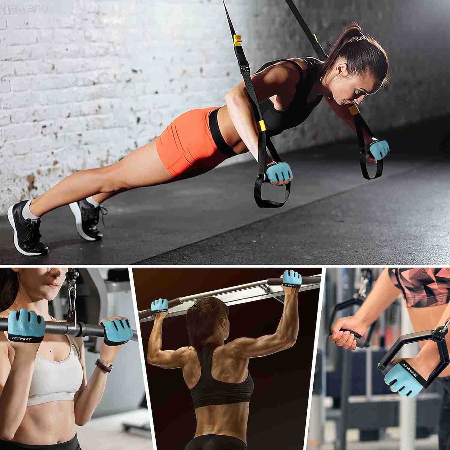 Minimal Workout GlovesShort Micro Weight Lifting Gloves Grip Pads with Full Palm Protection Extra Grip for Men Women WeightliftingGymCross TrainingPow
