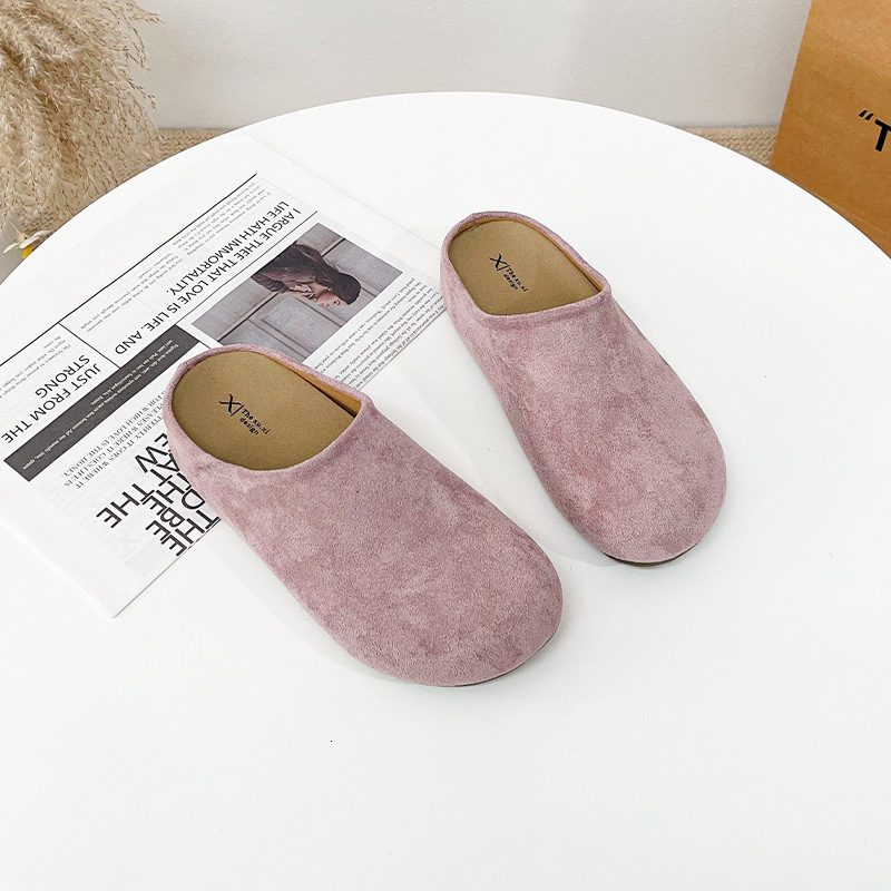 Autumn new designer women's shoes thick soled shoes outdoor retro women's shoes worn for lazy people half slippers toe caps half slippers