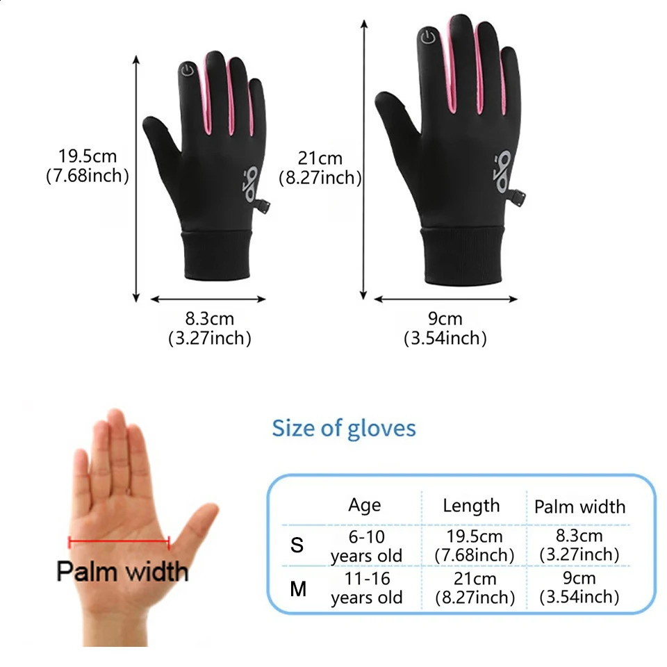 GTUBIKE 1 Pair Kids Winter Gloves Soft Warm Touchscreen AntiSlip for Boys Girls Cycling Running Sports Outdoor 250911