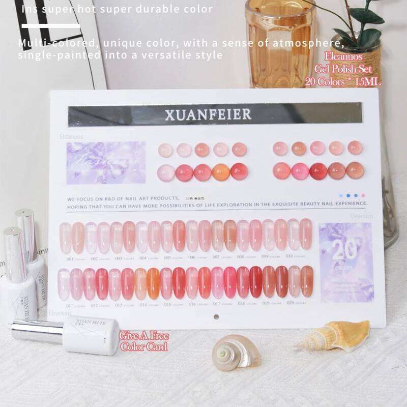 Eleanuos New 20 Color Gel Polishing Ice Transparent Jelly Semi Permanent Varnish UV LED Bare Pink Primer Salon Nail