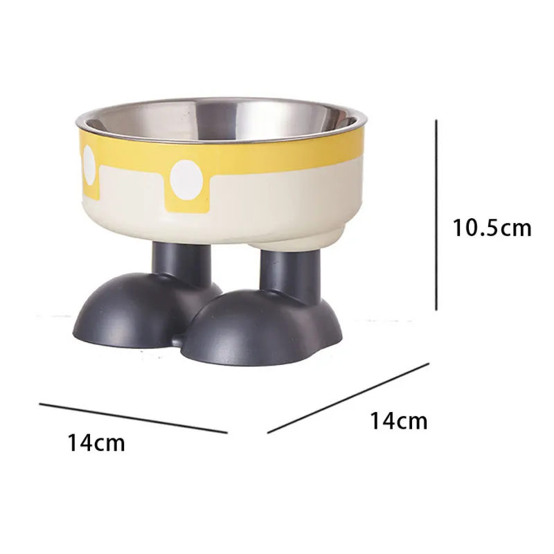 Pet Stainless Steel Bowl Anti Slip Large Capacity Dog Bowl Cat High Footed Bowl Neck Protection Pet Bowl Anti Knock Cat Bowl