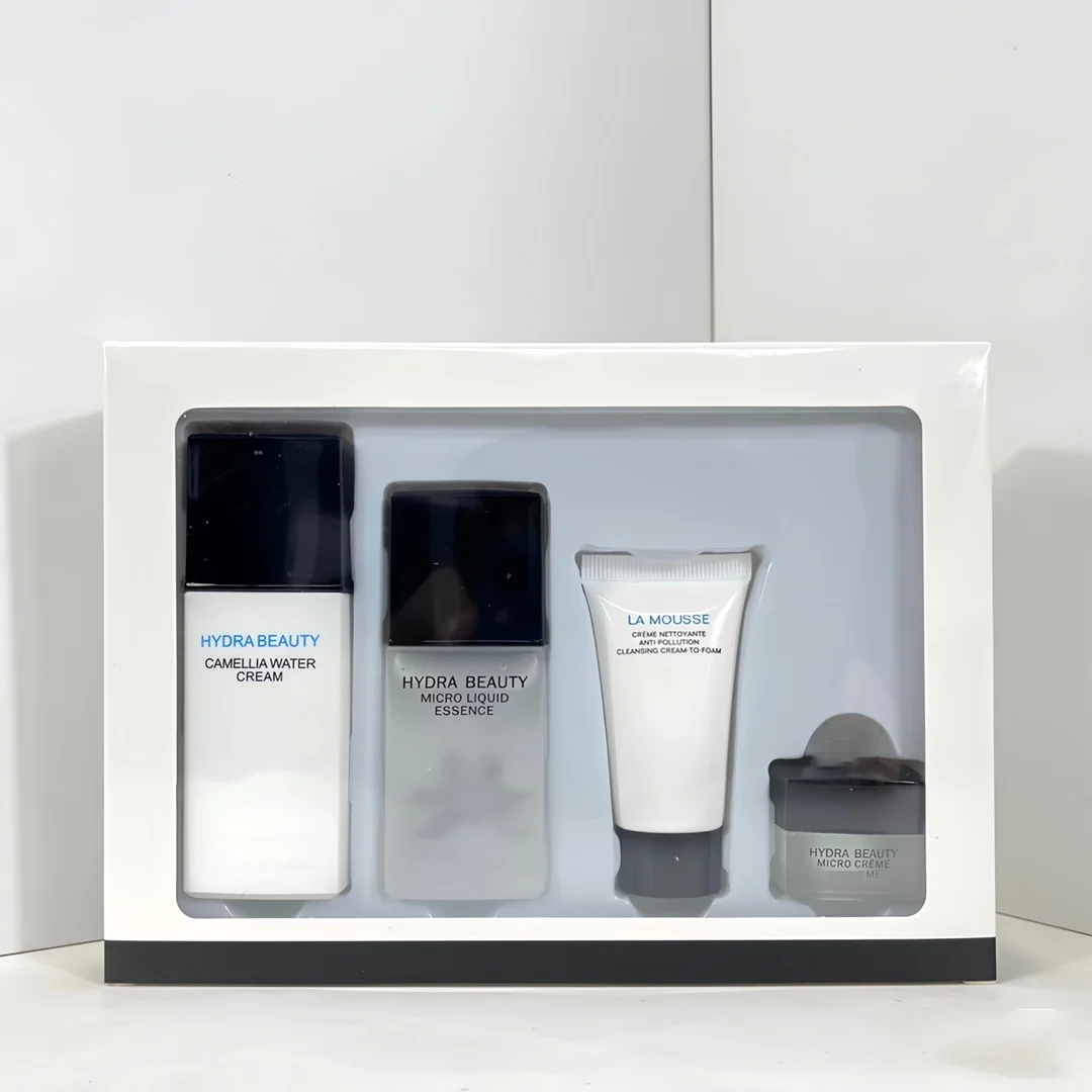 Brand Skin Care Set 4 Pcs Set Moisturizing Cream 4 In 1 Traveling Kit Face Skin Care Face Eye Cream Lip Balm Facial Cleansing Foam High Quality Fast S