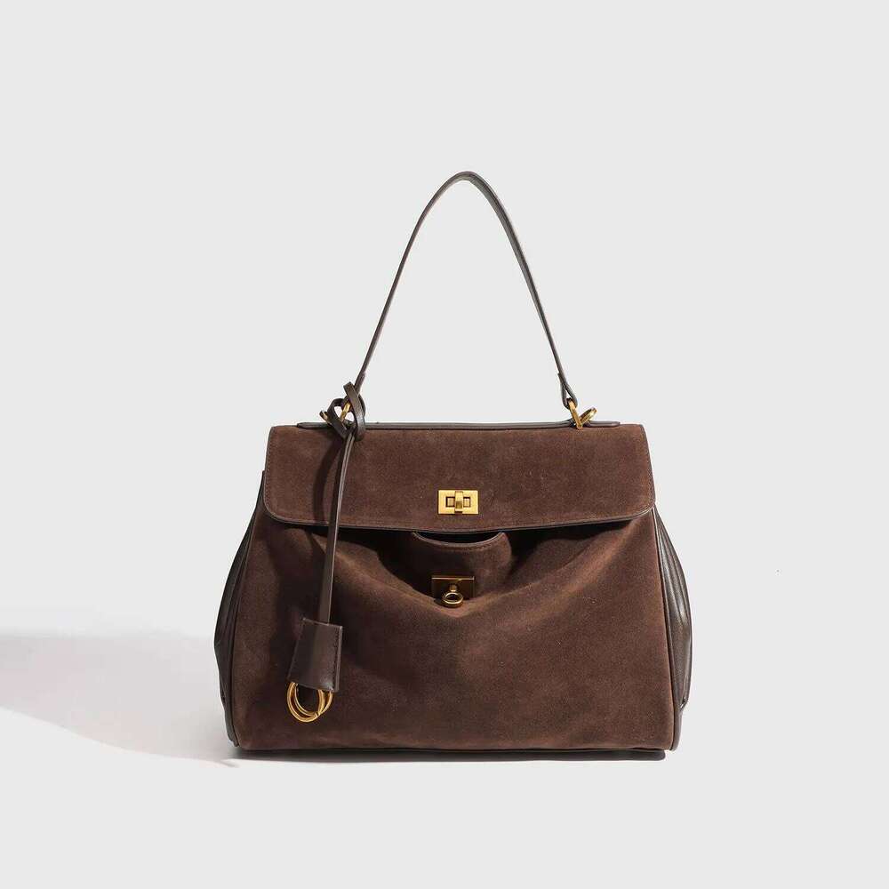 New Rodeo bag Genuine Leather Women's Tote Bag Large Capacity Advanced Lock Fashion High Sense Underarm Handbags for Women