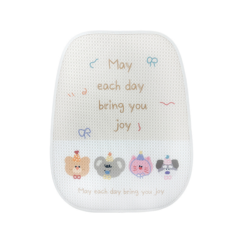 Cartoon Trendy Bear Car Seat Cushion All Season Cute Seat Cover Breathable Semi Enclosed Women Goddess Seat Cover 250910