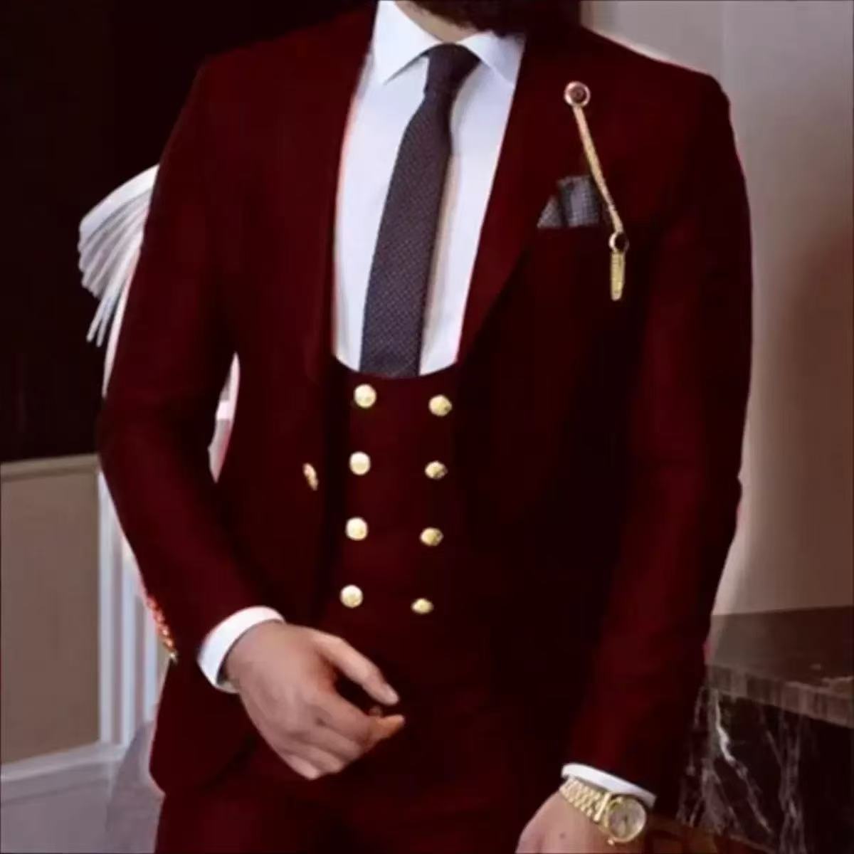T1717 Men's Casual Suit Business Solid Color Suit