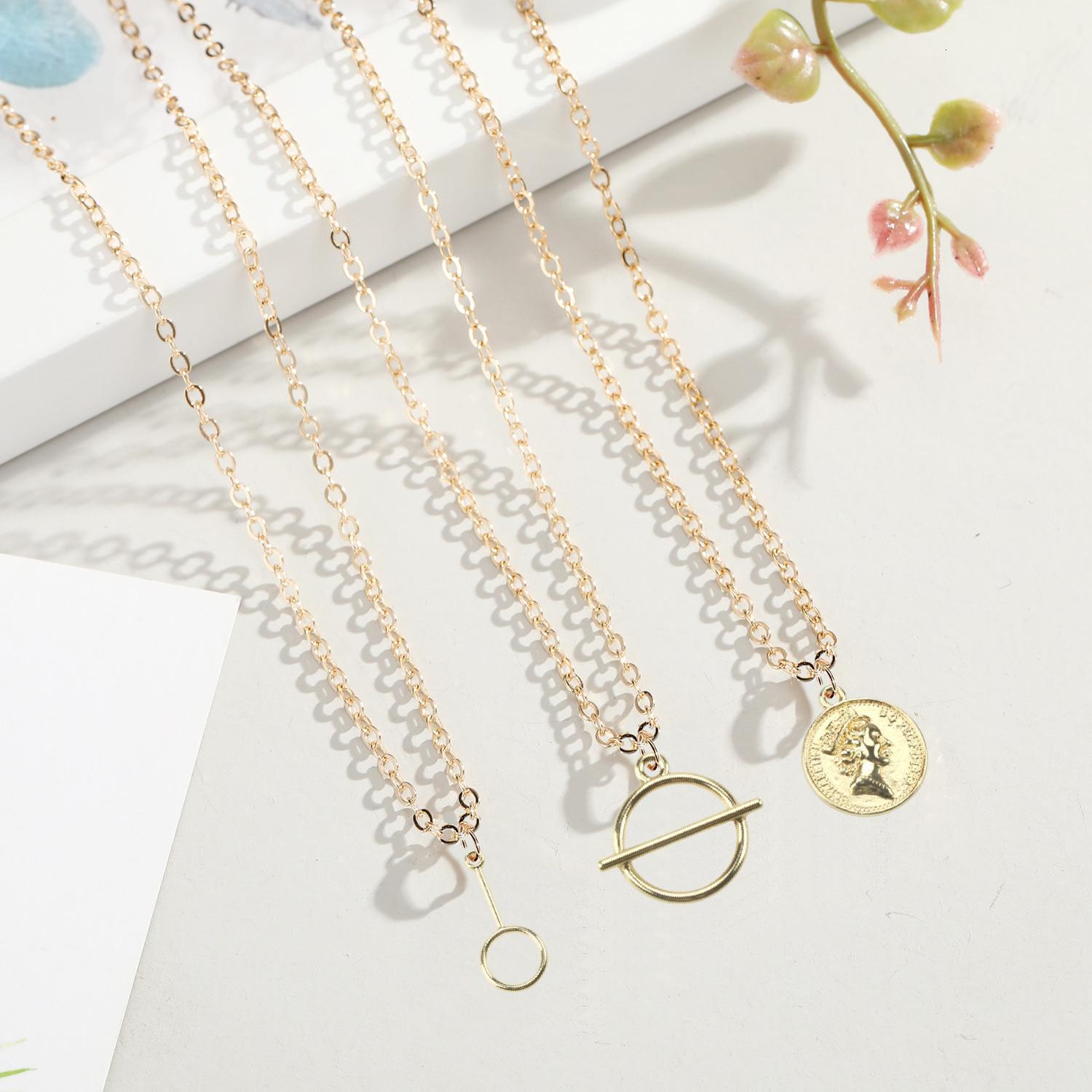 Minimalist Style gold Geometric Alloy Elegant Necklace Jewelry Accessories