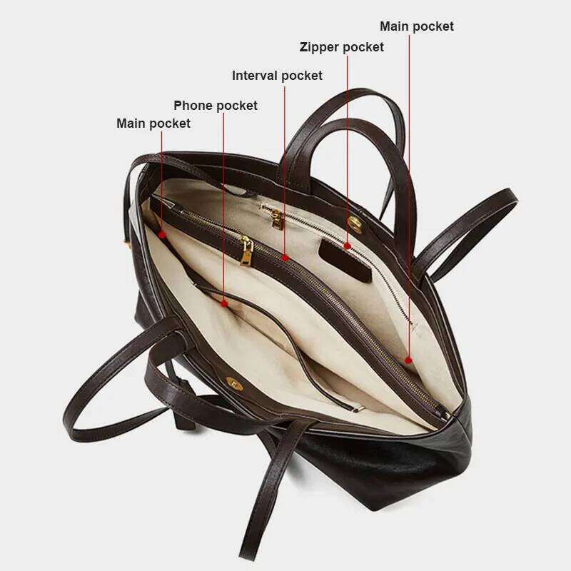 Genuine Leather Woman Tote Bags Vintage Designer Women's Shoulder Bag Fashion Soft Cowhide Large Capacity Handbags 2907 250911