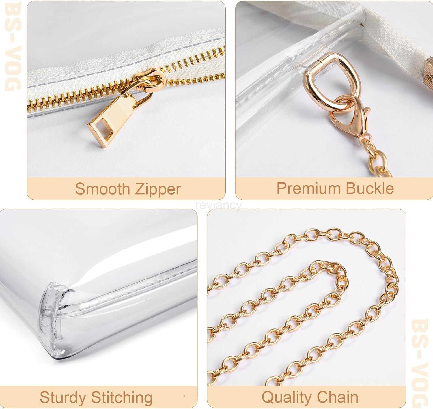 Clear Purse for Women Stadium Approved Small Crossbody Bag with Zipper Clear Stadium Bag for Concerts SportsW250911