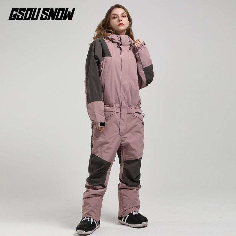 New Ski Female Set Fluorescent Camouflage Warm Waterproof Breathable Night Field Single And Double Board One-Piece Snow Suit