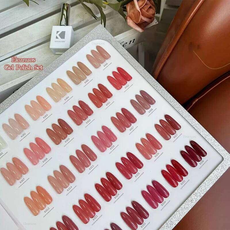 Eleanuos Ice Tea Gel Polishing 36Pcs Mixed Clearcoat Color Transparent Pink Semi Permanent Primer UV LED Nail Salon Jelly Nude
