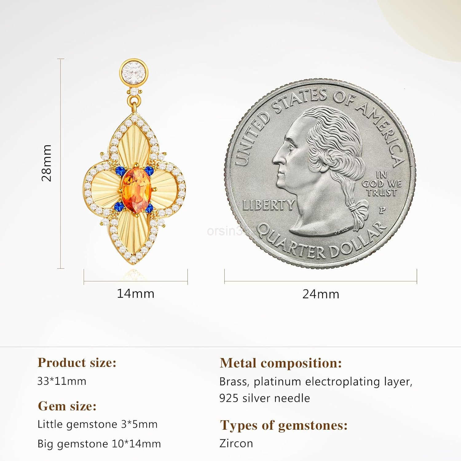 Earrings for Women Lucky 18k Gold Plated Cubic Zirconia TrenDY Drop Earrings Jewelry GiftW250911