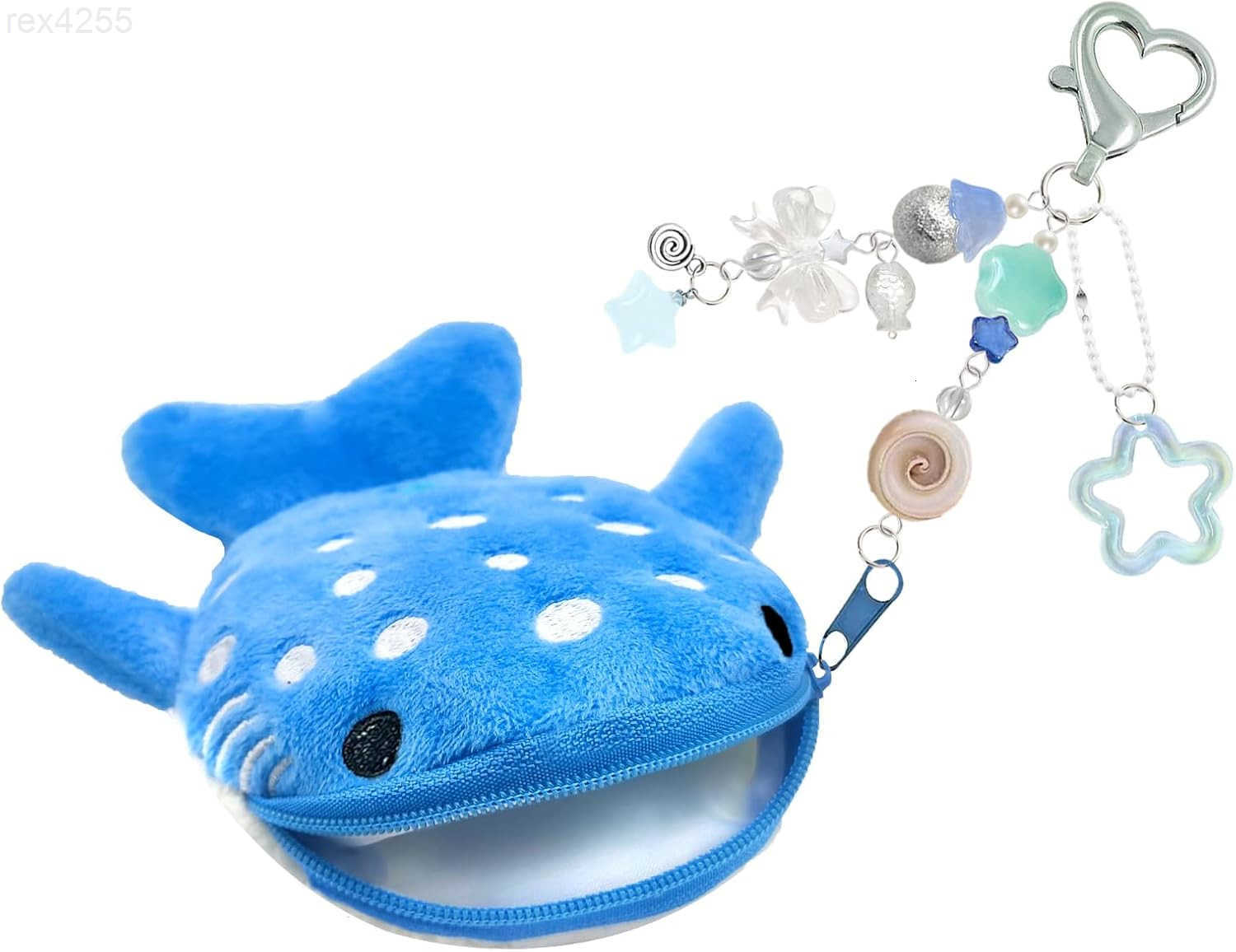Shark Coin Purse KeychainCute Plush Change Purse with Zipper KeychainKawaii Handmade Coin Pouches for WomenW250910