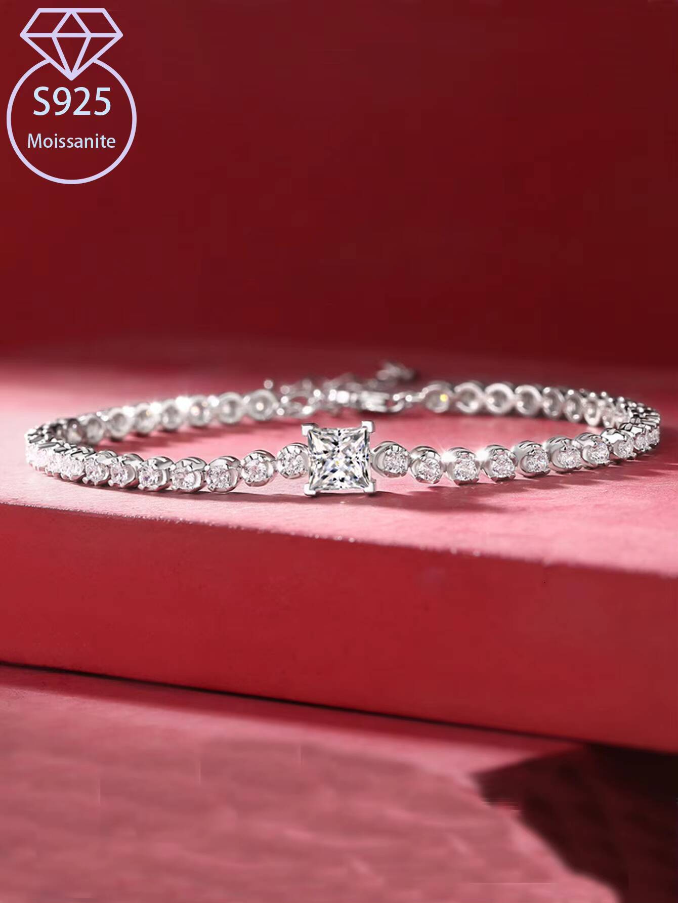 FaMoissaniteory DireMoissanite Sale Custom and Bangles Wholesale Offer Quadrate 1Moissanite 925 Silver Moissanite Bracelets