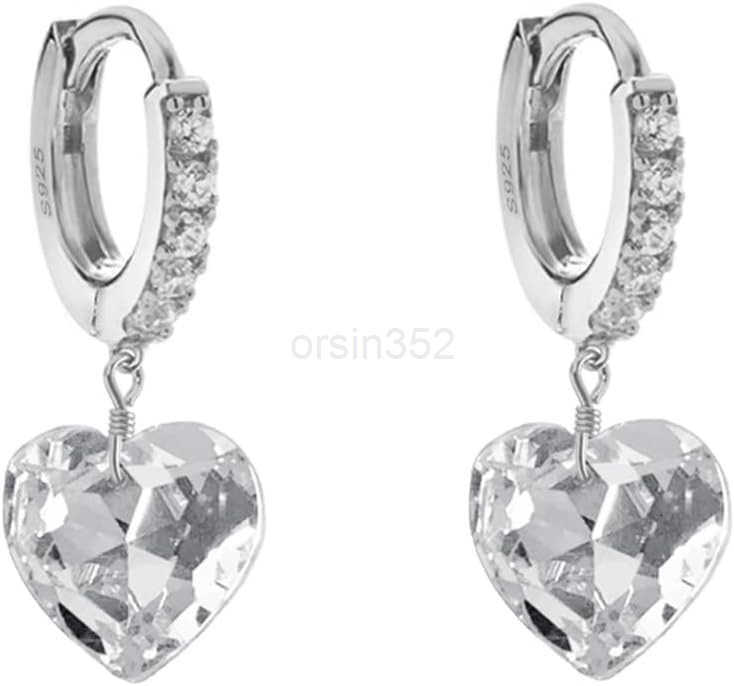 Hoop Earrings for Women Girls 925 Sterling Silver CZ Charms Dangle Drop Small Hoops Cartilage Hypoallergenic Piercing Cuff Wrap Cute Birthday VW250911