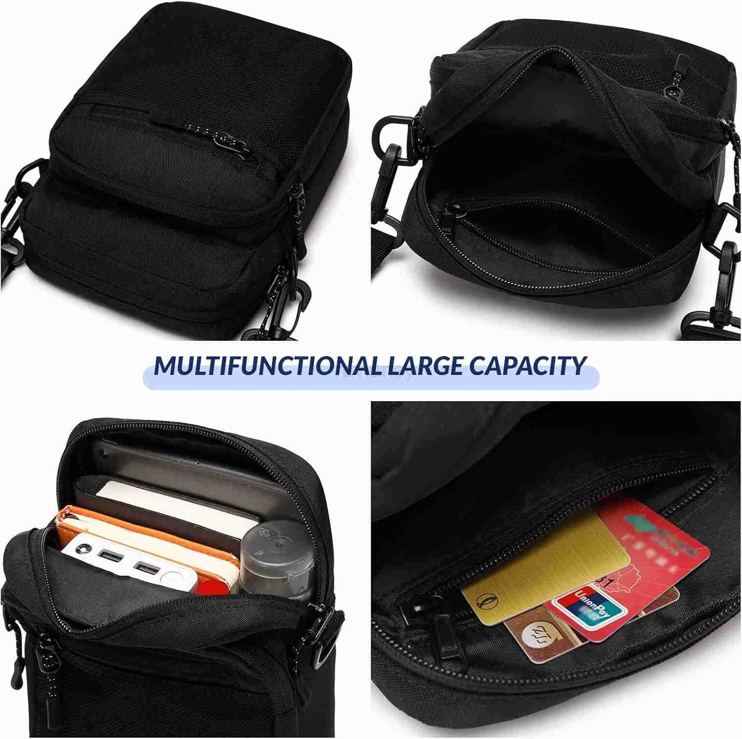 Small Messenger Bag for Men Women Water Resistant Adjustable Crossbody Sling bag Purse for Travel SportsW250911