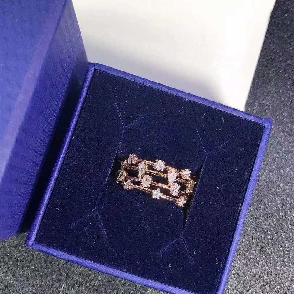 New ProductShijia 1:1 Romantic Rose Gold Starry Sky Beauty Personality Round Stackable Ring for Women