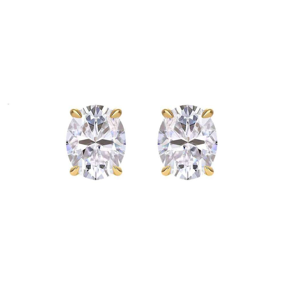 Ready Made Gra Certified Sier Plated Moissanite Hoop Earring for Women,Solid Gold Lab Dia Custom Available